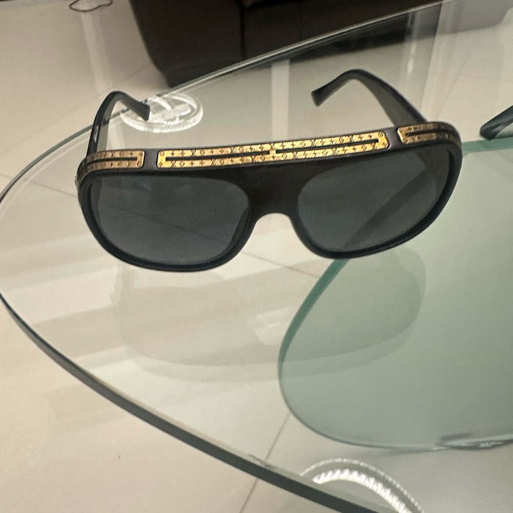 Louis Vuitton Black and Gold Sunglasses